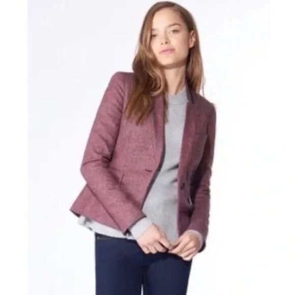 Veronica Beard Tate Upcollar Herringbone Dickey Blazer Size 2 - Picture 3 of 10